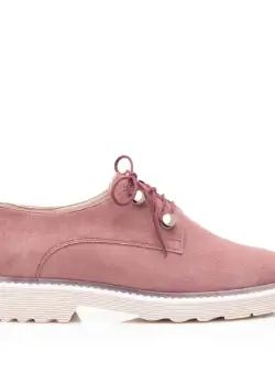 Pantofi casual dama din piele naturala,Leofex - 346 Plamaniu velur