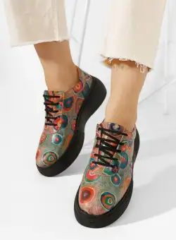 Pantofi casual dama piele Delisa V4 multicolori