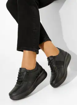 Pantofi casual dama piele Karoline negri