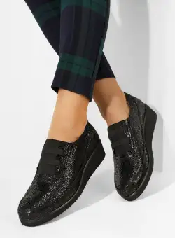 Pantofi casual dama piele Zelya V4 negri