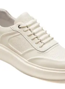 Pantofi casual EPICA albi, D3513, din piele naturala