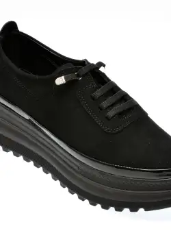 Pantofi casual EPICA negri, 387375, din piele intoarsa