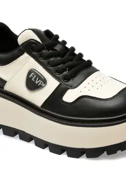 Pantofi casual FLAVIA PASSINI alb-negru, 1050, din piele naturala