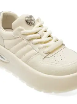 Pantofi casual FLAVIA PASSINI albi, 31C03, din piele ecologica