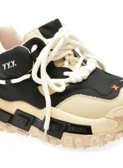 Pantofi casual GRYXX alb-negru, 230852, din piele naturala