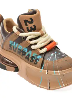 Pantofi casual GRYXX maro, 60778, din piele ecologica