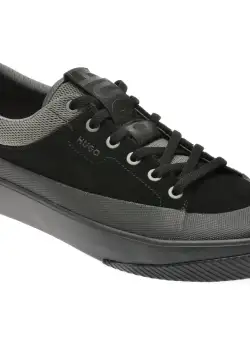 Pantofi casual HUGO negri, 7238, din piele naturala