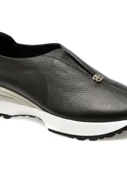 Pantofi casual IMAGE negri, 58908, din piele naturala