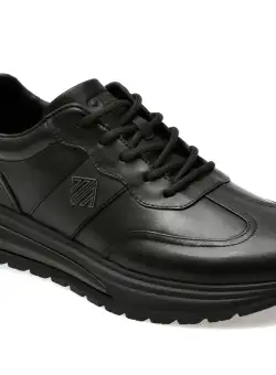 Pantofi casual OTTER negri, 1661, din piele naturala