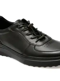 Pantofi casual OTTER negri, 223612, din piele naturala