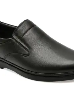 Pantofi casual OTTER negri, SH303, din piele naturala