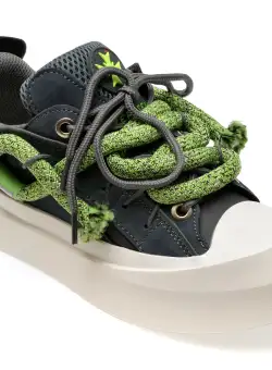 Pantofi casual REPUSEN gri, 18310, din material textil si piele ecologica