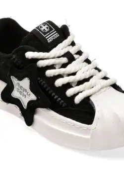 Pantofi casual REPUSEN negri, 18322, din material textil