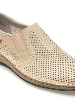 Pantofi casual RIEKER bej, 5297, din piele naturala