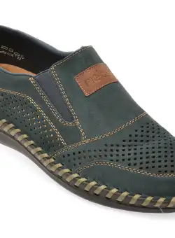 Pantofi casual RIEKER bleumarin, B2466, din piele naturala