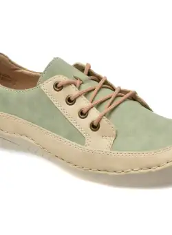 Pantofi casual RIEKER verzi, 52515, din piele ecologica