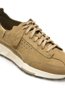 Pantofi CLARKS kaki, CRAFT SPEED, din nabuc