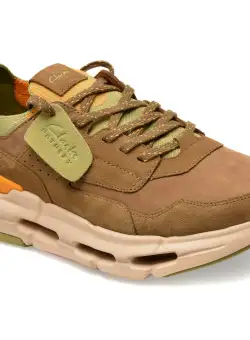 Pantofi CLARKS maro, NXELO, din piele intoarsa