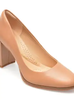 Pantofi CLARKS nude, FREVA 85 COURT, din piele naturala