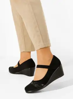 Pantofi cu platforma negri Leria