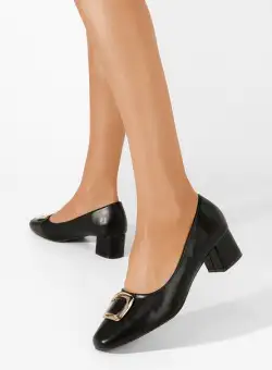 Pantofi cu toc gros Bastrea negri