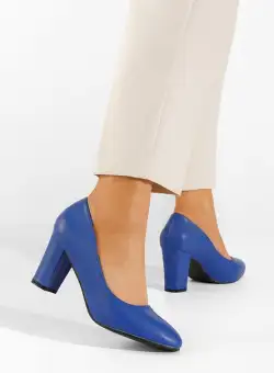 Pantofi cu toc gros Bonanza albastri