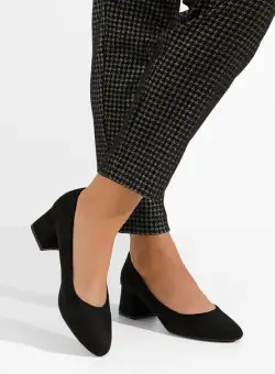 Pantofi cu toc gros Brasea negri