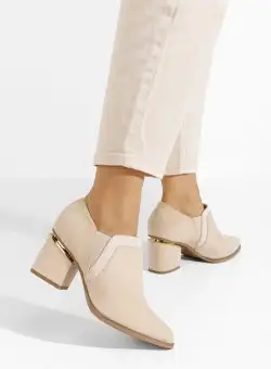 Pantofi cu toc gros Dairisa bej