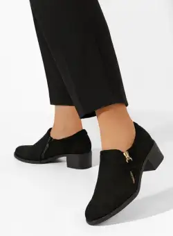 Pantofi cu toc gros Isabeau V2 negri