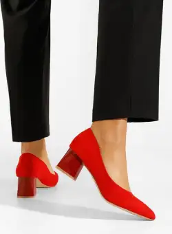 Pantofi cu toc gros Salma rosii