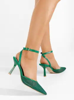 Pantofi cu toc stiletto Adesia verzi