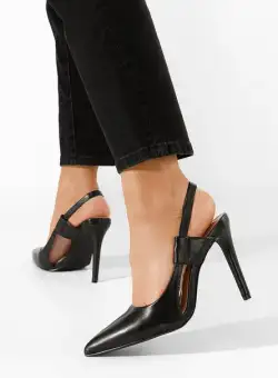 Pantofi cu toc stiletto Luna negri