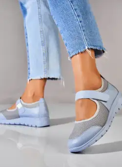 Pantofi dama casual Albastri din Textil Saima