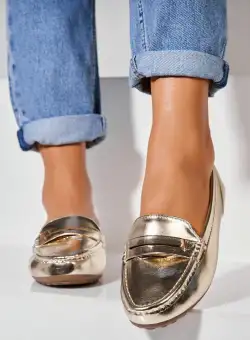 Pantofi dama casual Auriu din Piele Ecologica Jaxel