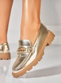 Pantofi dama casual Auriu din Piele Ecologica Yusra