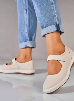 Pantofi dama casual Bej din Piele Ecologica Alenia