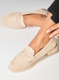 Pantofi dama casual Bej din Piele Ecologica Intoarsa Deklynn