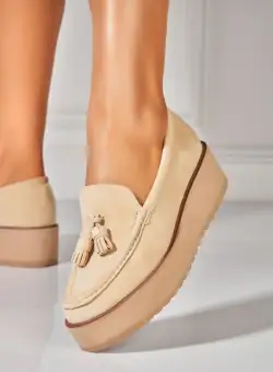 Pantofi dama casual Bej din Piele Ecologica Intoarsa Kelis