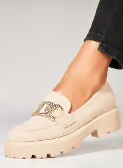 Pantofi dama casual Bej din Piele Ecologica Intoarsa Myiesha