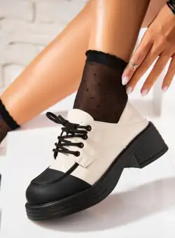 Pantofi dama casual Bej din Piele Ecologica Lacuita Patsy