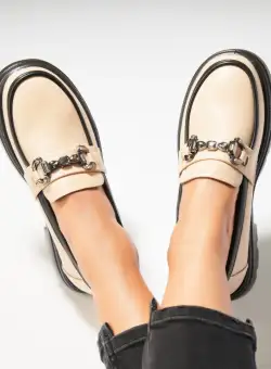 Pantofi dama casual Bej din Piele Ecologica Lyddie