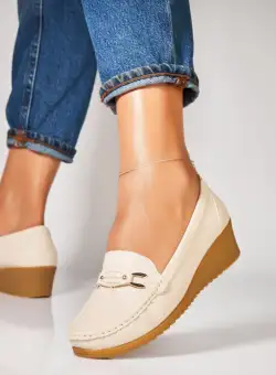 Pantofi dama casual Bej din Piele Ecologica Mischa