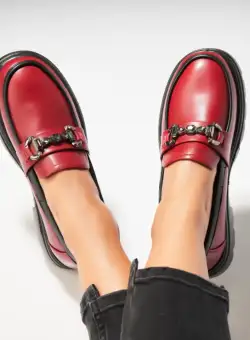Pantofi dama casual Bordo din Piele Ecologica Lyddie