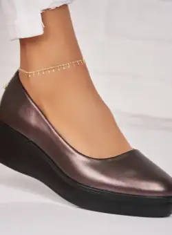 Pantofi dama casual Bronz din Piele Ecologica Penny