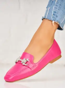 Pantofi dama casual Fucsia din Piele Ecologica Creely