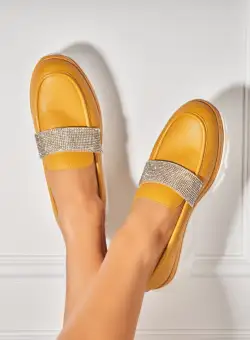 Pantofi dama casual Galbeni din Piele Ecologica Akai