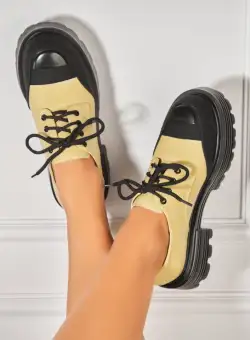 Pantofi dama casual Galbeni din Piele Ecologica Heidi