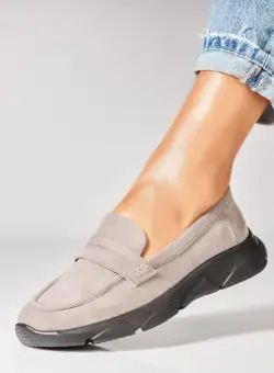 Pantofi dama casual Gri din Piele Ecologica Intoarsa Hudsyn