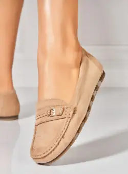 Pantofi dama casual Kaki din Piele Ecologica Intoarsa Atley