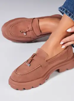 Pantofi dama casual Kaki din Piele Ecologica Intoarsa Sanvi